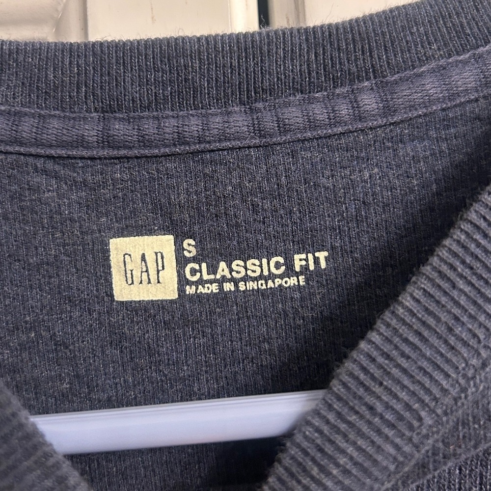 GAP Navy Blue Thermal Sweater Shirt SMALL Cabincore‎ gorpcore - Picture 2 of 6